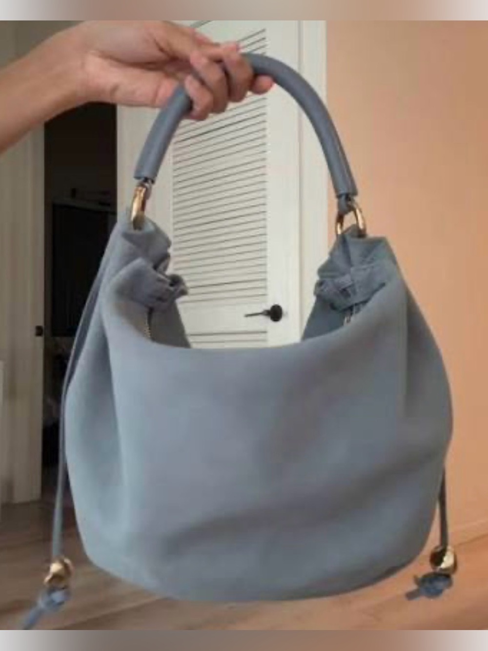 *NWT* Madewell Cameron Gathered Shoulder Bag in Serene Blue Suede - Picture 11 of 11